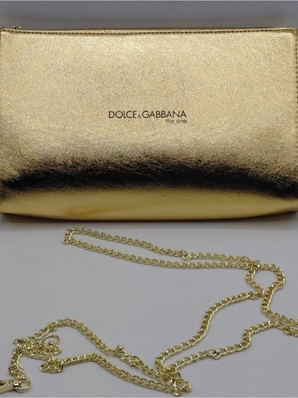 Dolce & Gabbana “The One” Metallic Gold Leather Clutch - GWP
